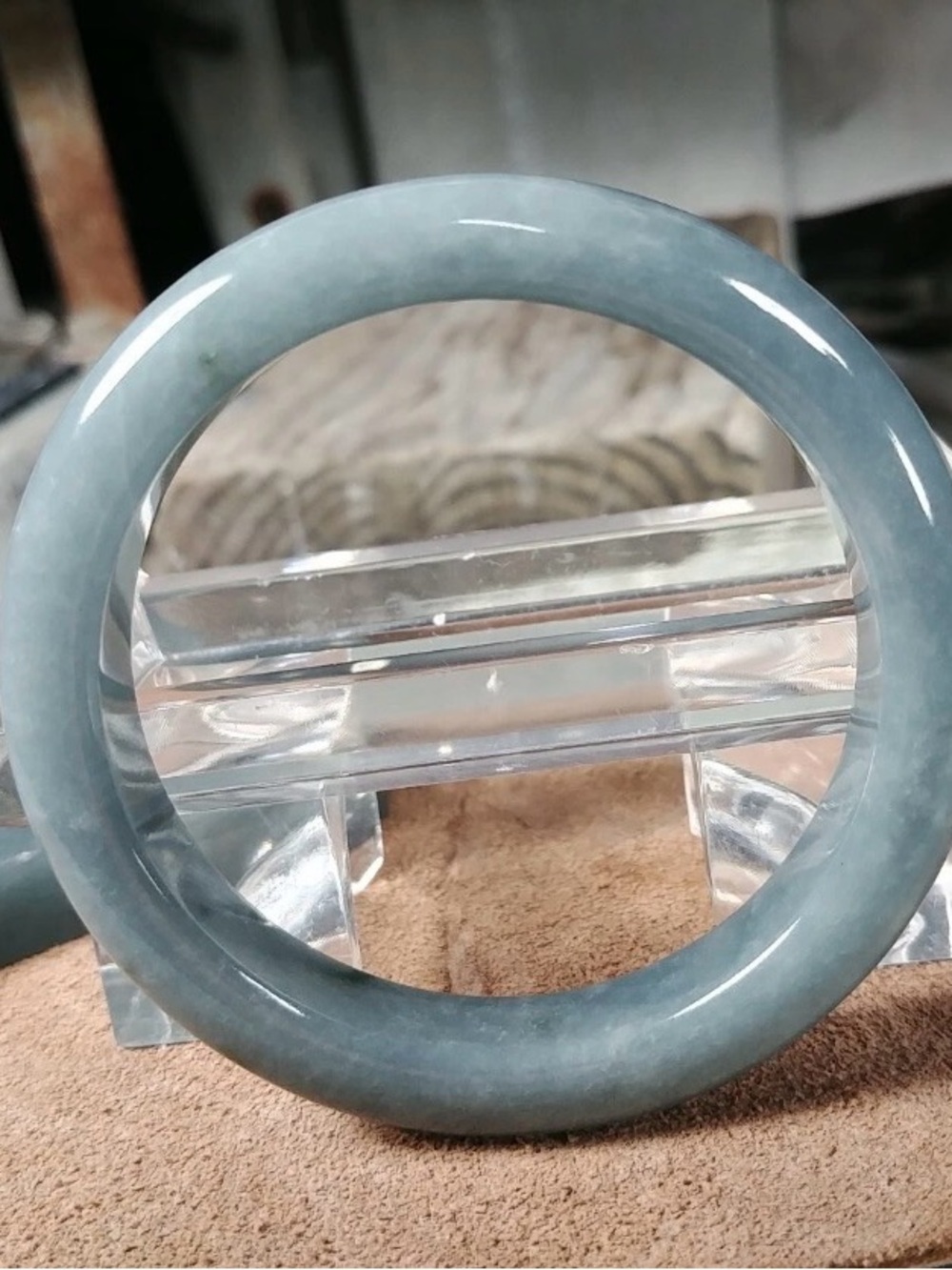 Guatemalan Jadeite Bangle Bracelet 57.5mm - Cut From Guatemala Jade Slab Type A